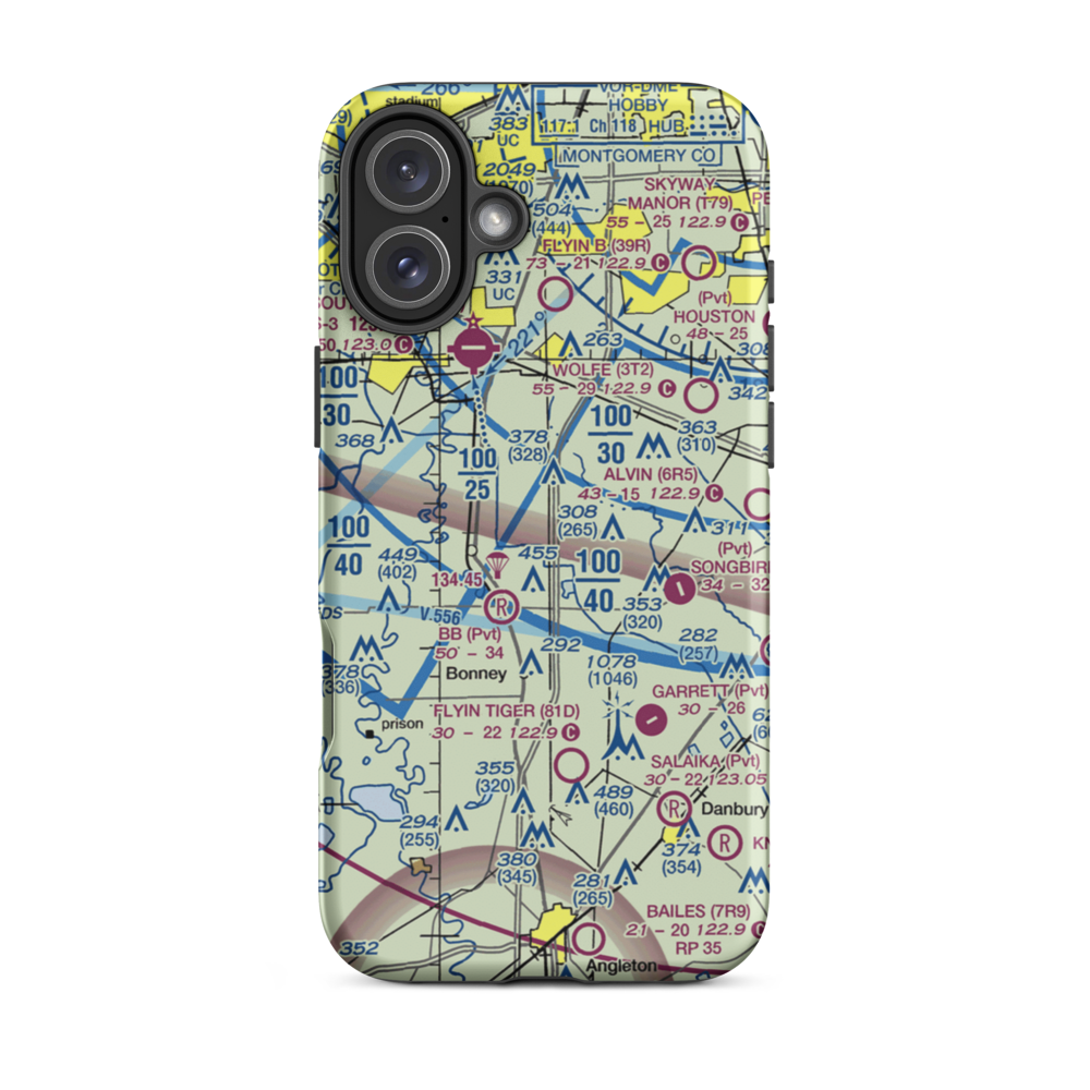 Bayless Airport (TS90) VFR Sectional  Tough iPhone Case iPhone 16 Plus model shown