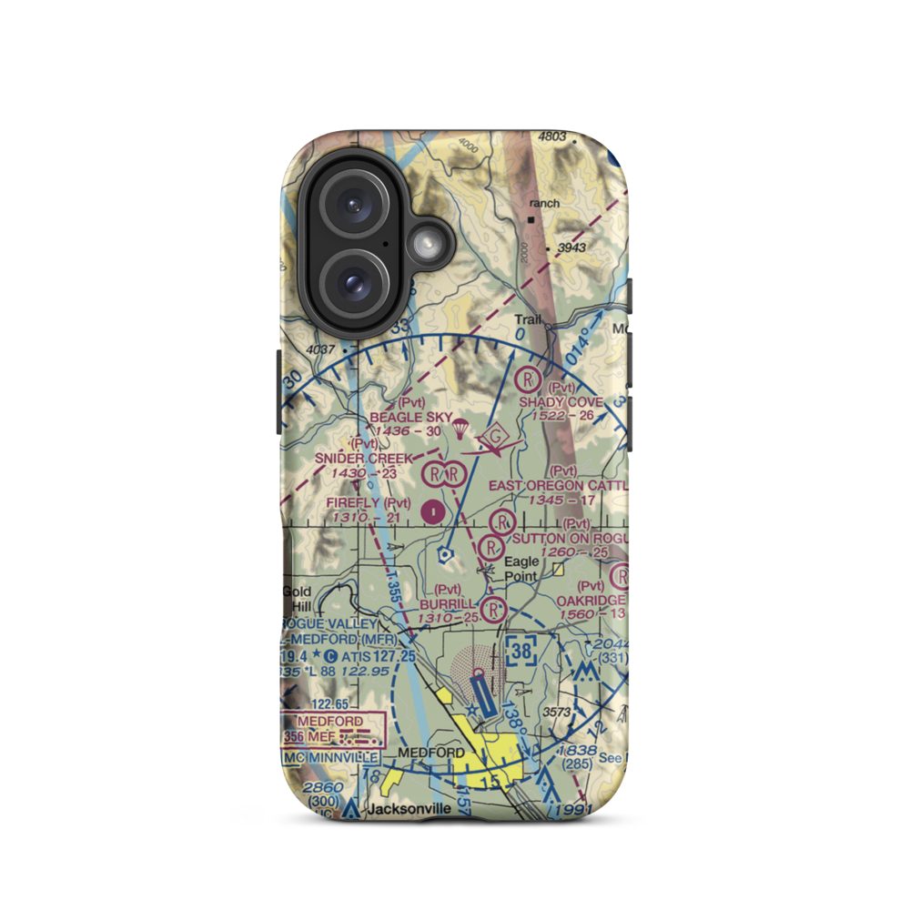 Beagle Sky Ranch Airport (OR96) VFR Sectional  Tough iPhone Case iPhone 16 model shown