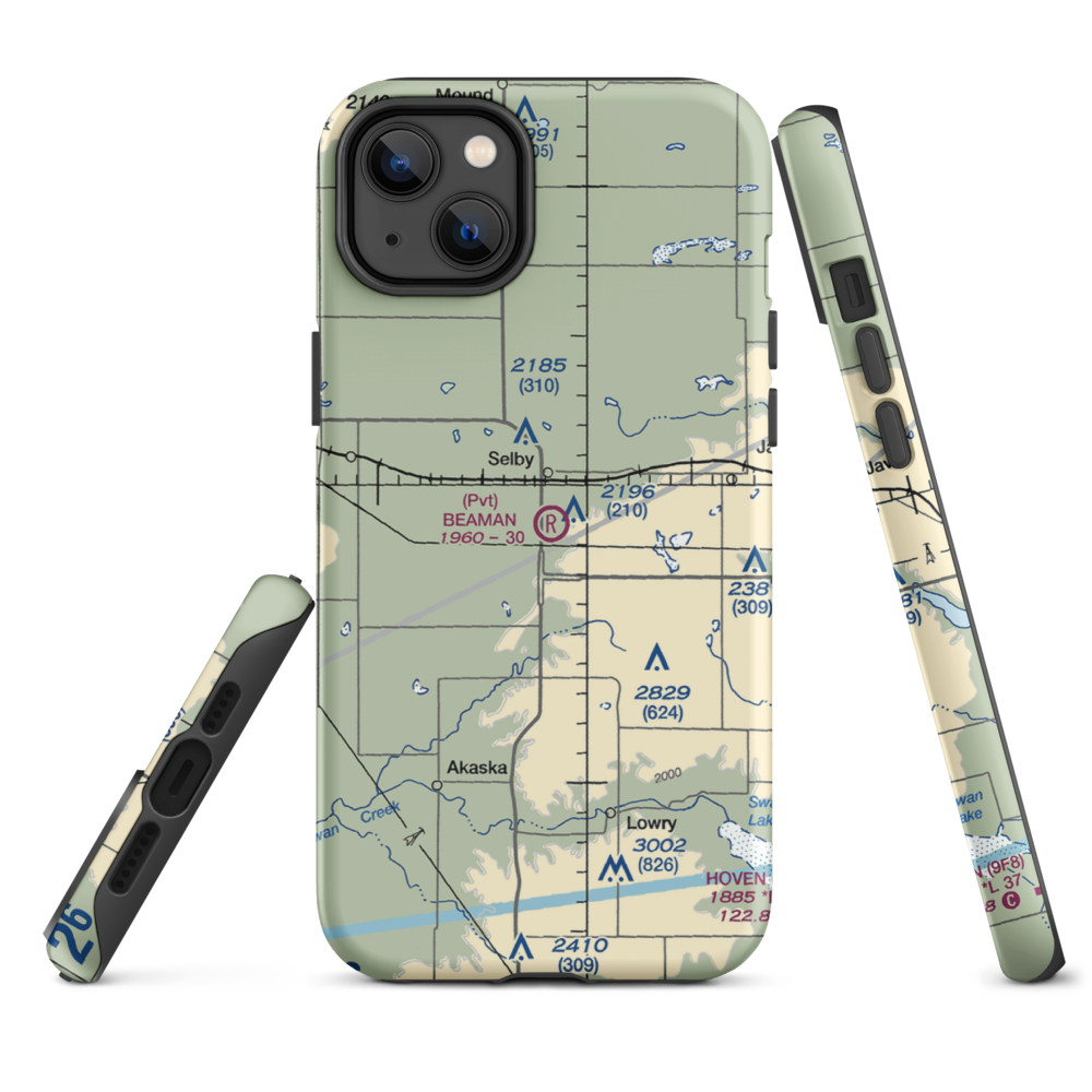 Beaman Airport (9SD7) VFR Sectional  Tough iPhone Case iPhone 14 Plus model shown