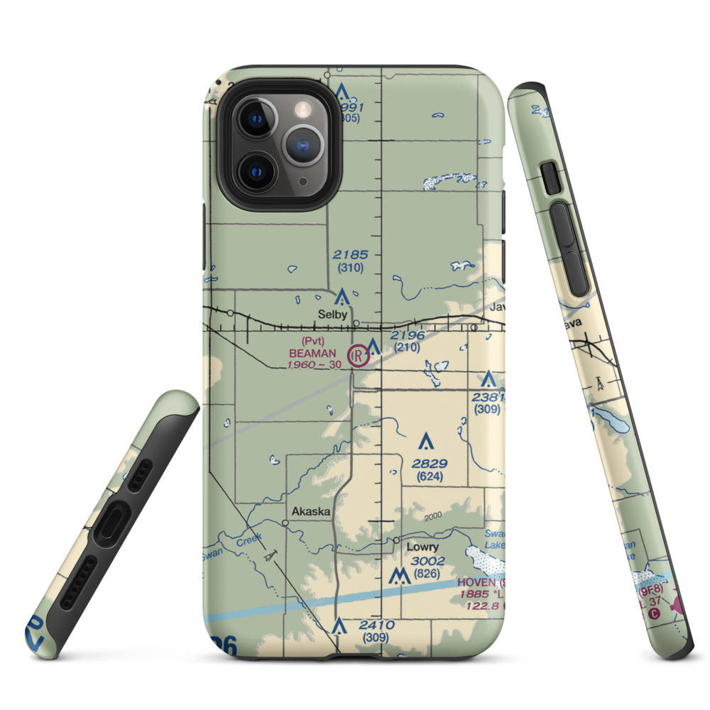 Beaman Airport (9SD7) VFR Sectional  Tough iPhone Case iPhone 11 Pro Max model shown