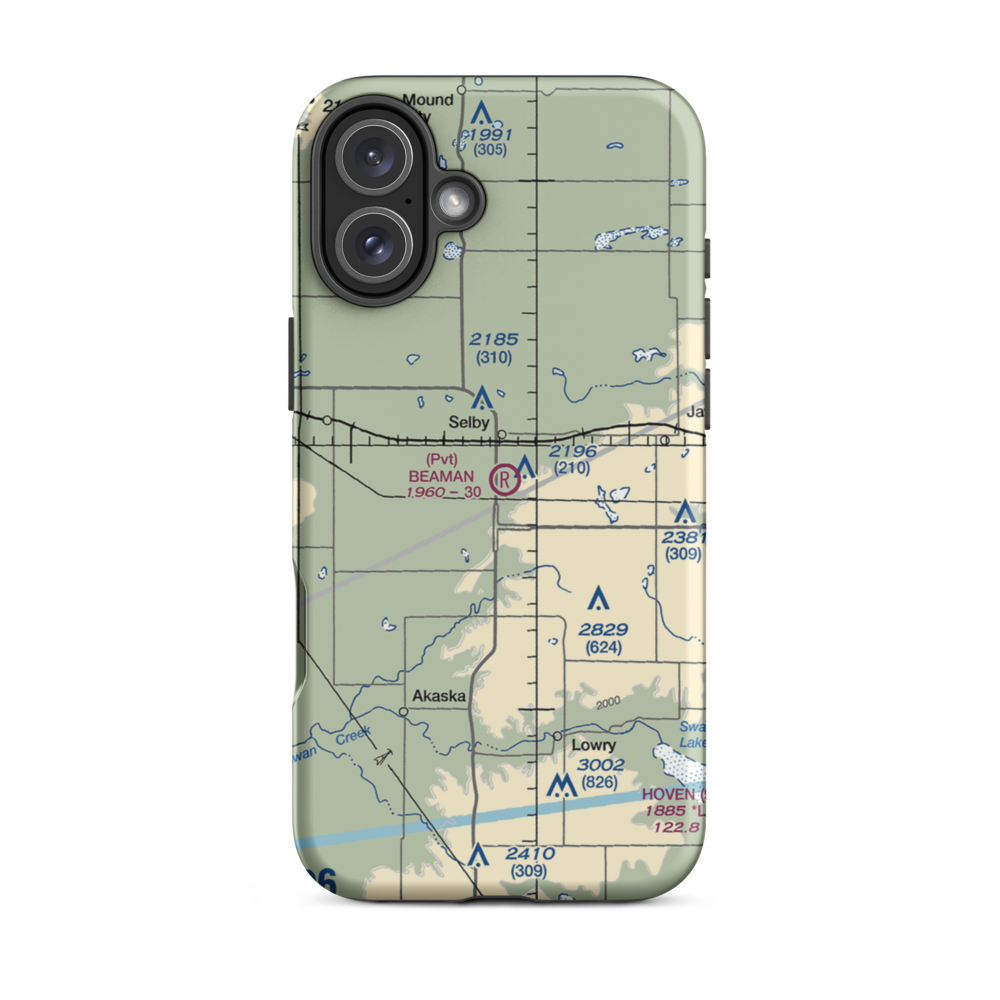 Beaman Airport (9SD7) VFR Sectional  Tough iPhone Case iPhone 16 Plus model shown