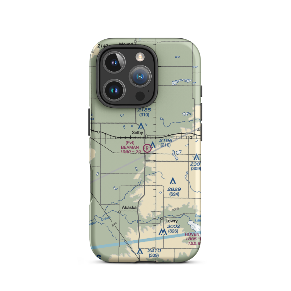 Beaman Airport (9SD7) VFR Sectional  Tough iPhone Case iPhone 16 Pro model shown