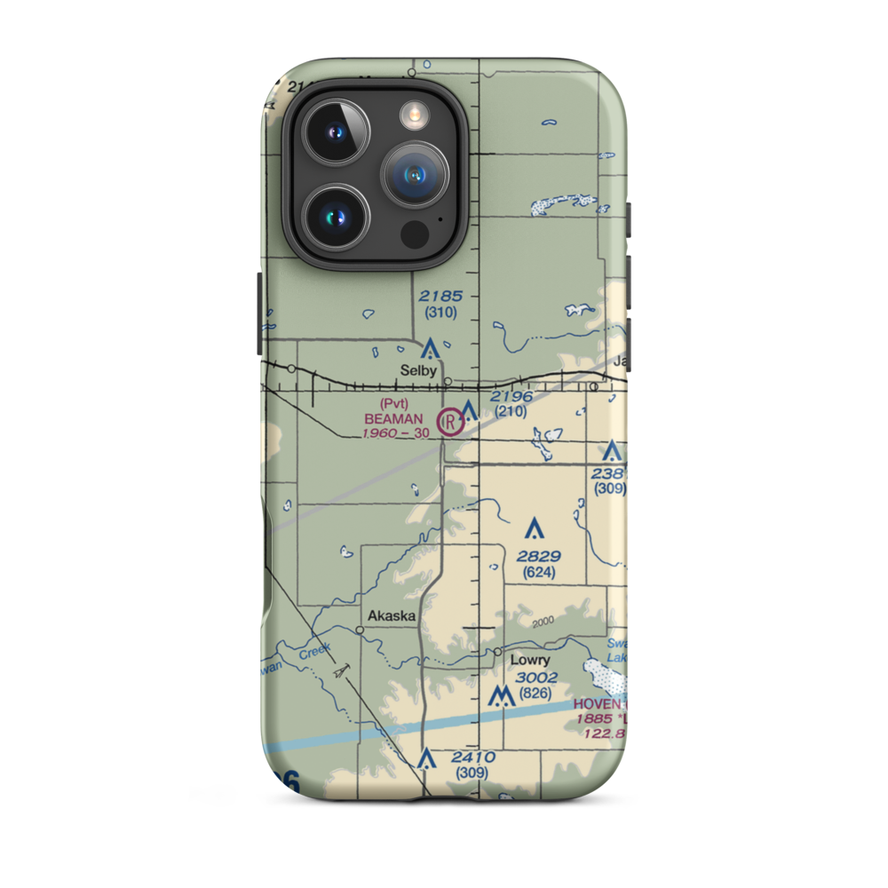 Beaman Airport (9SD7) VFR Sectional  Tough iPhone Case iPhone 16 Pro Max model shown