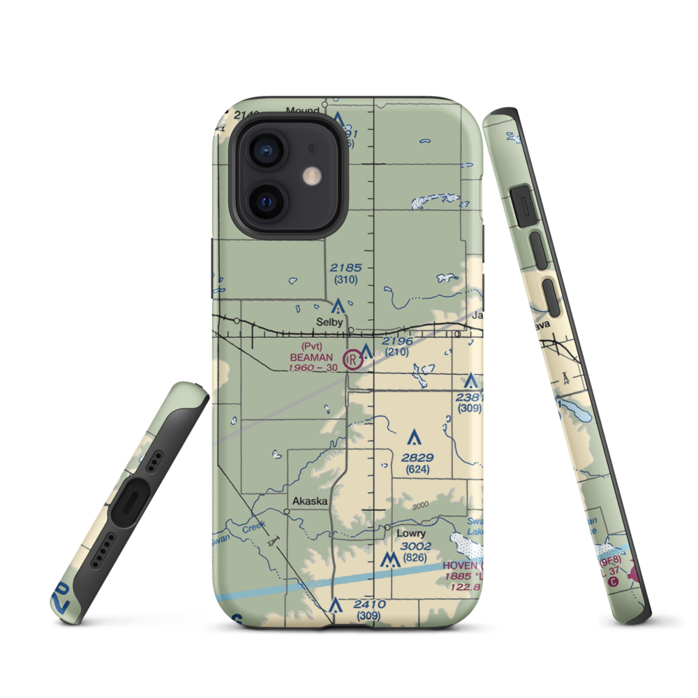 Beaman Airport (9SD7) VFR Sectional  Tough iPhone Case iPhone 12 model shown