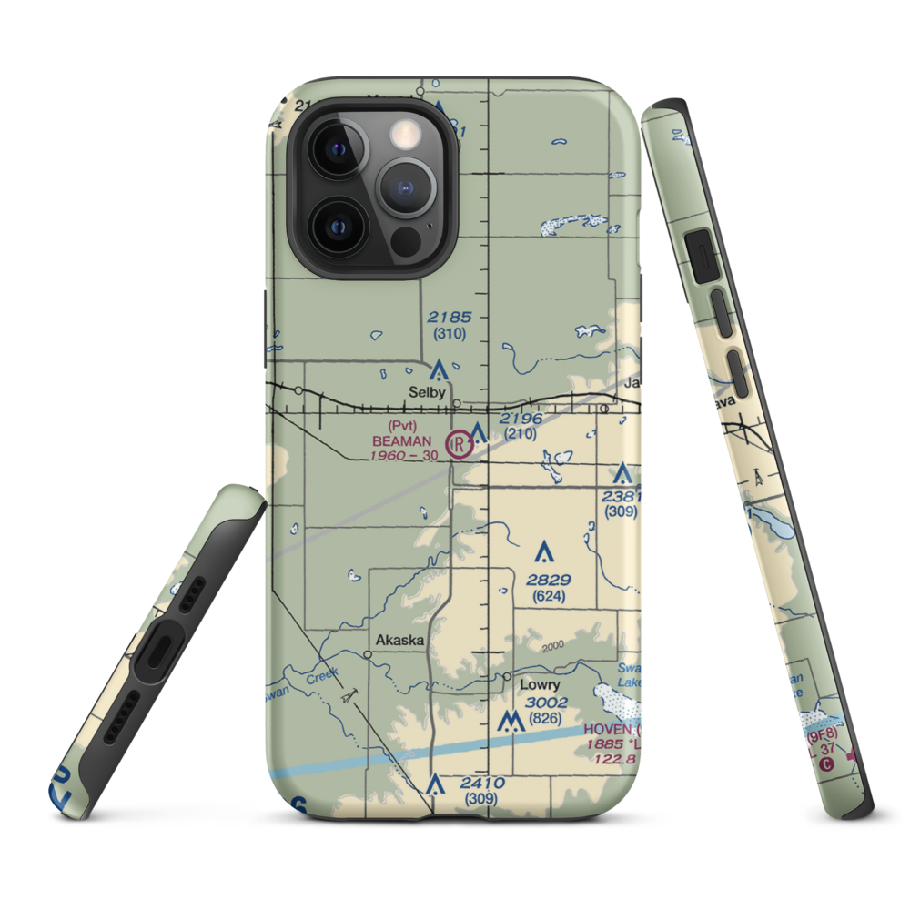 Beaman Airport (9SD7) VFR Sectional  Tough iPhone Case iPhone 12 Pro Max model shown
