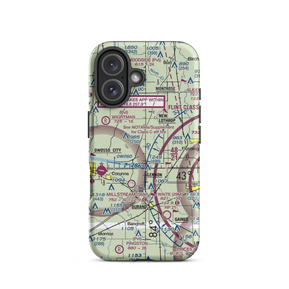 Bean Blossom Airport (6B3) VFR Sectional  Tough iPhone Case iPhone 16 model shown