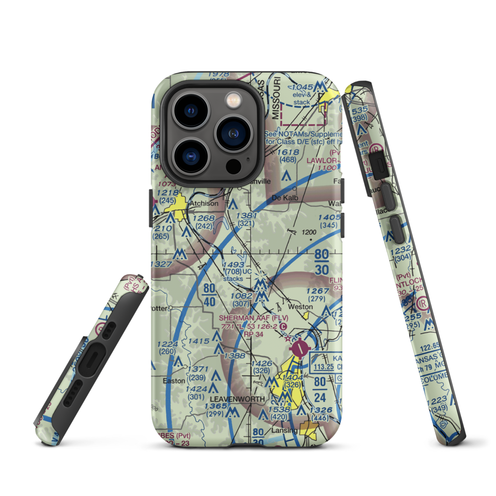 Bean Lake Airport (8MO7) VFR Sectional  Tough iPhone Case iPhone 13 Pro model shown