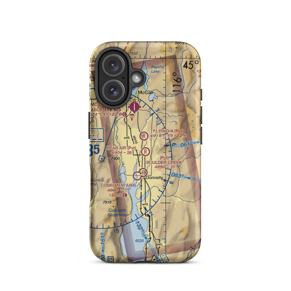 Bear Air Airport (ID96) VFR Sectional  Tough iPhone Case iPhone 16 model shown