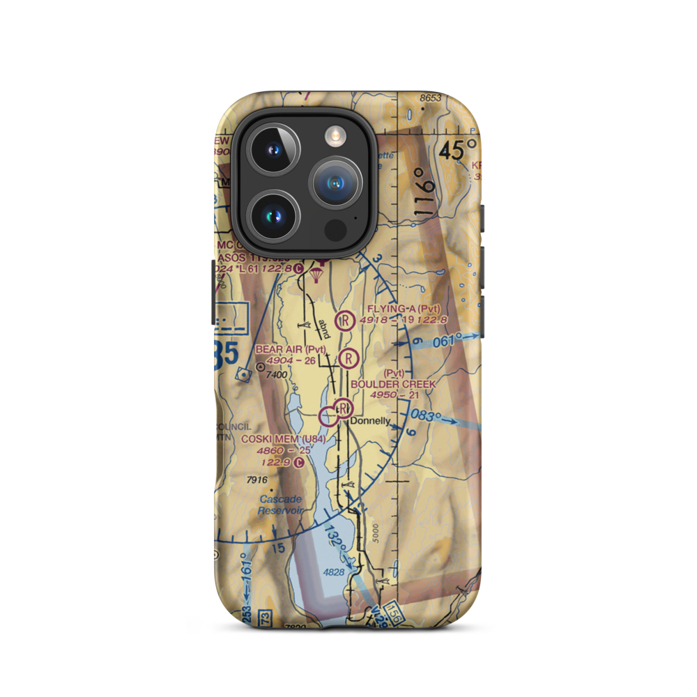 Bear Air Airport (ID96) VFR Sectional  Tough iPhone Case iPhone 16 Pro model shown