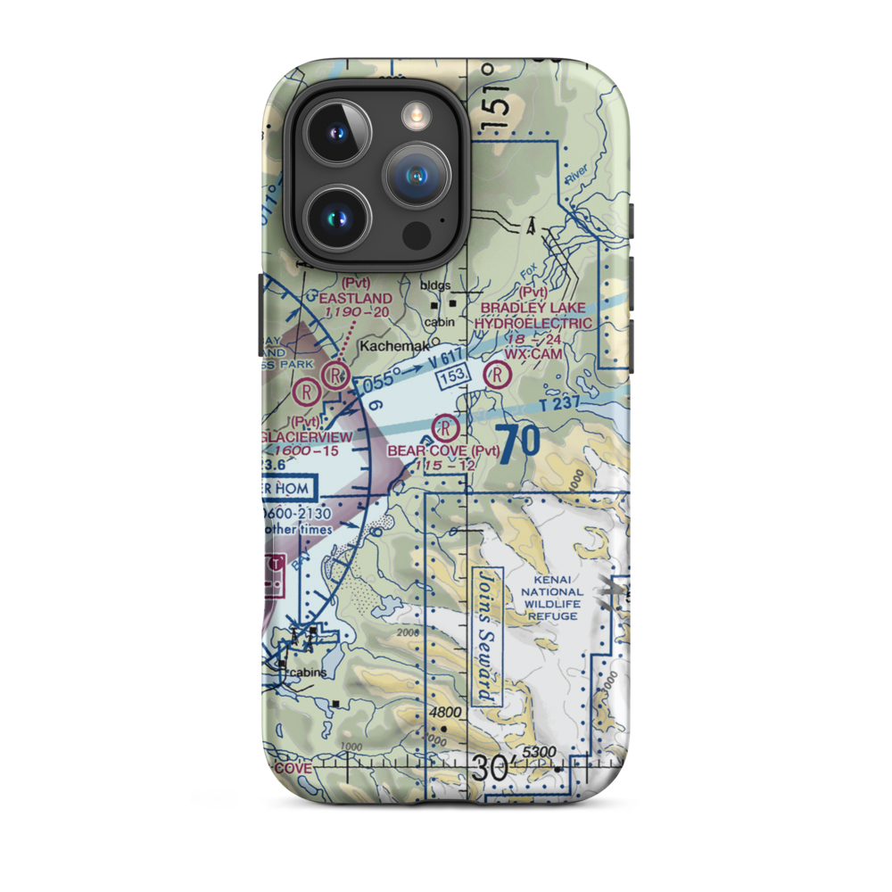 Bear Cove Farm Airport (46AK) VFR Sectional  Tough iPhone Case iPhone 16 Pro Max model shown