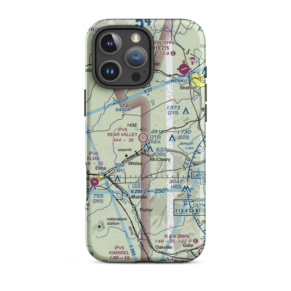 Bear Valley Skyranch Airport (WN47) VFR Sectional  Tough iPhone Case iPhone 16 Pro Max model shown