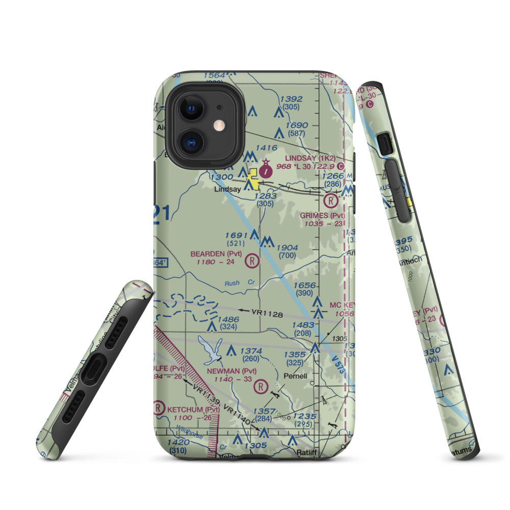 Bearden Private Airport (3OK5) VFR Sectional  Tough iPhone Case iPhone 11 model shown