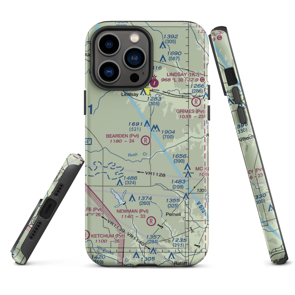 Bearden Private Airport (3OK5) VFR Sectional  Tough iPhone Case iPhone 13 Pro Max model shown