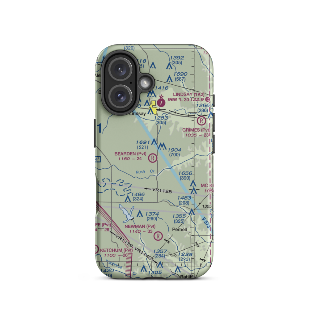 Bearden Private Airport (3OK5) VFR Sectional  Tough iPhone Case iPhone 16 model shown