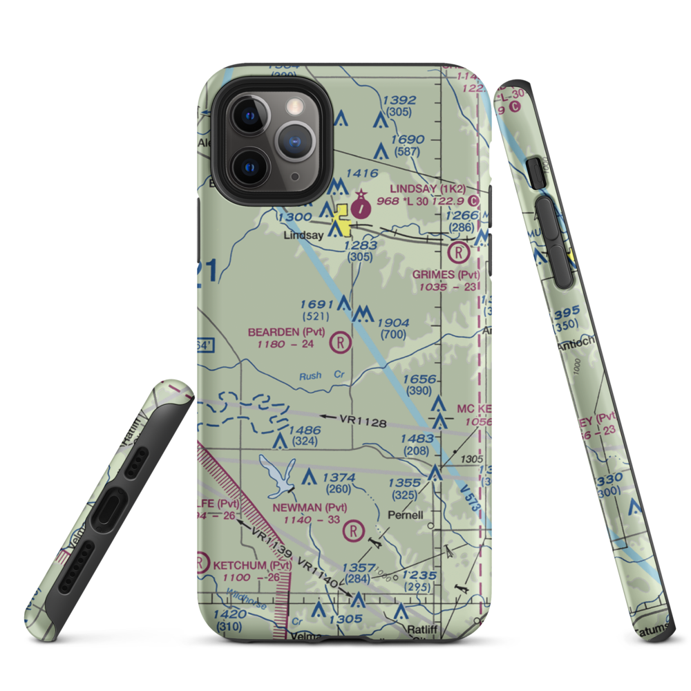 Bearden Private Airport (3OK5) VFR Sectional  Tough iPhone Case iPhone 11 Pro Max model shown