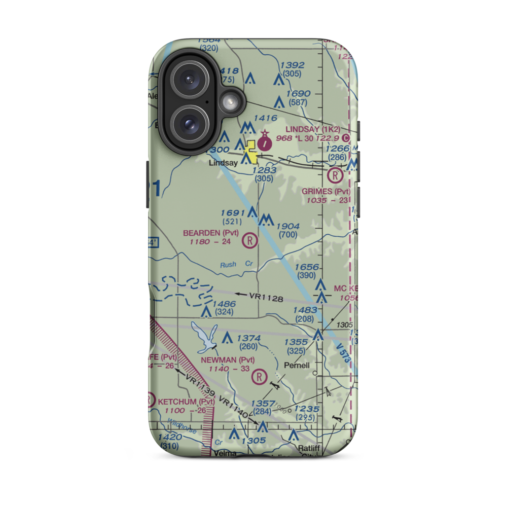 Bearden Private Airport (3OK5) VFR Sectional  Tough iPhone Case iPhone 16 Plus model shown