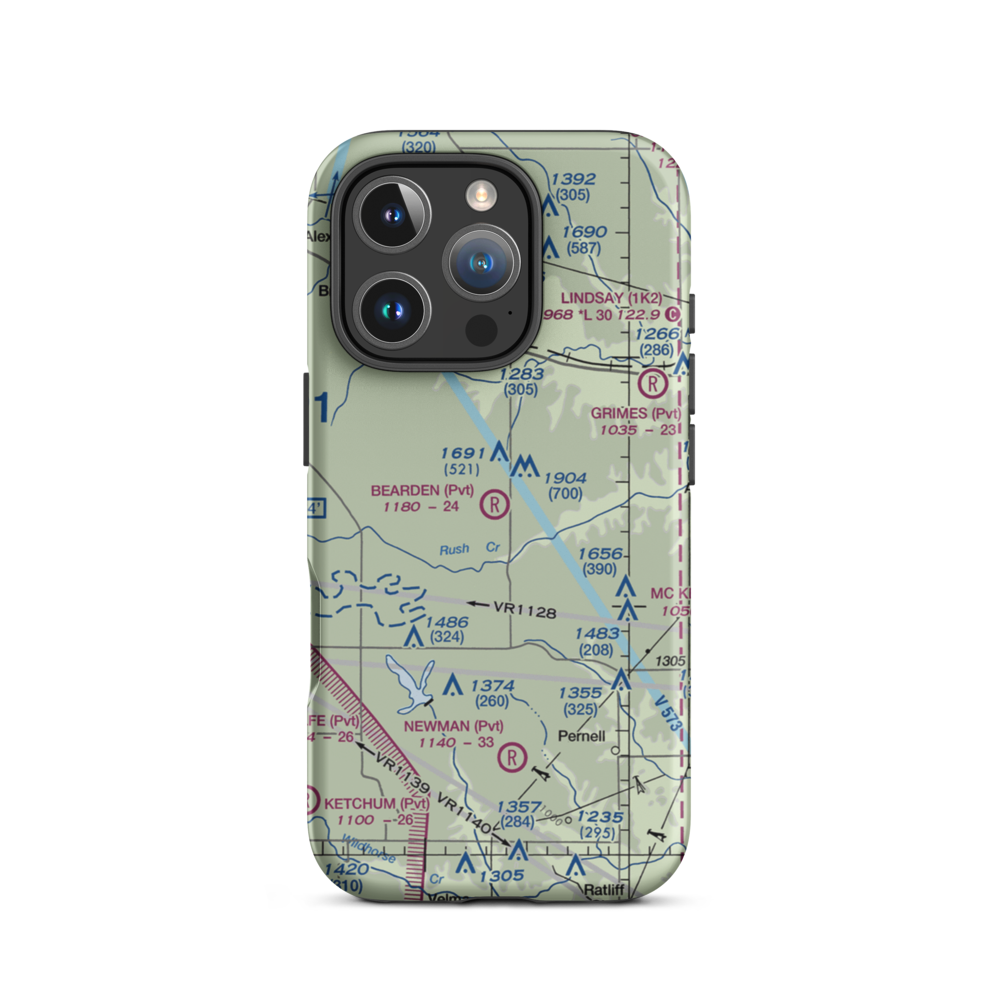 Bearden Private Airport (3OK5) VFR Sectional  Tough iPhone Case iPhone 16 Pro model shown