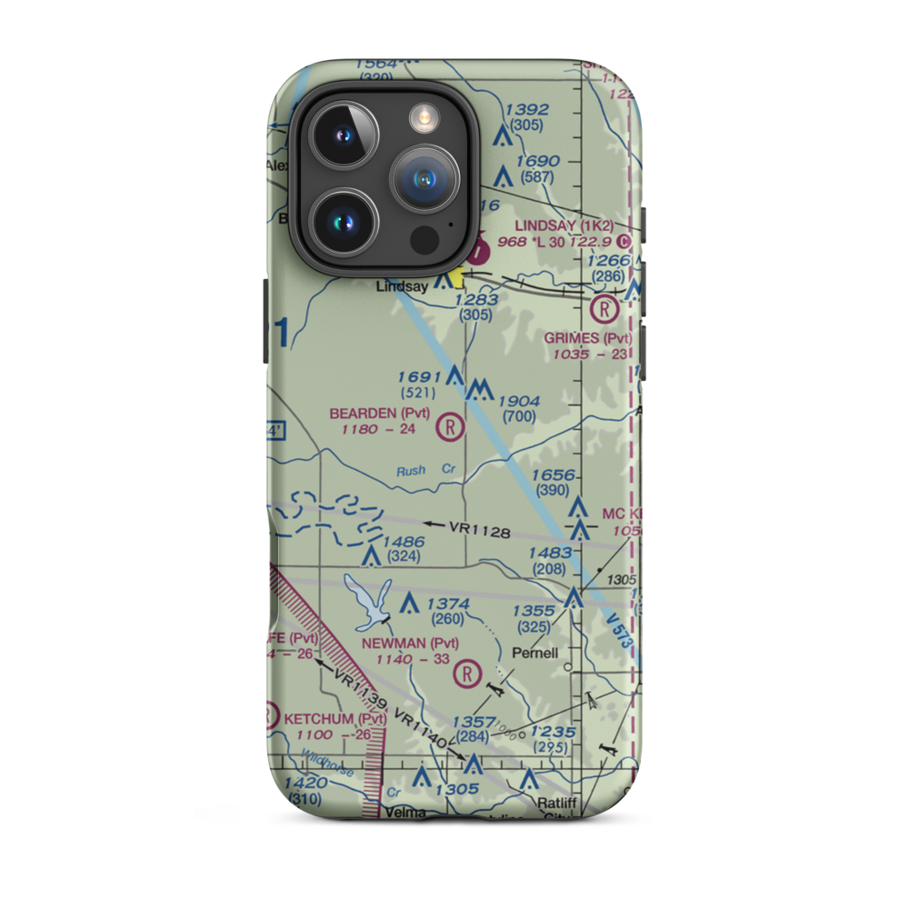 Bearden Private Airport (3OK5) VFR Sectional  Tough iPhone Case iPhone 16 Pro Max model shown