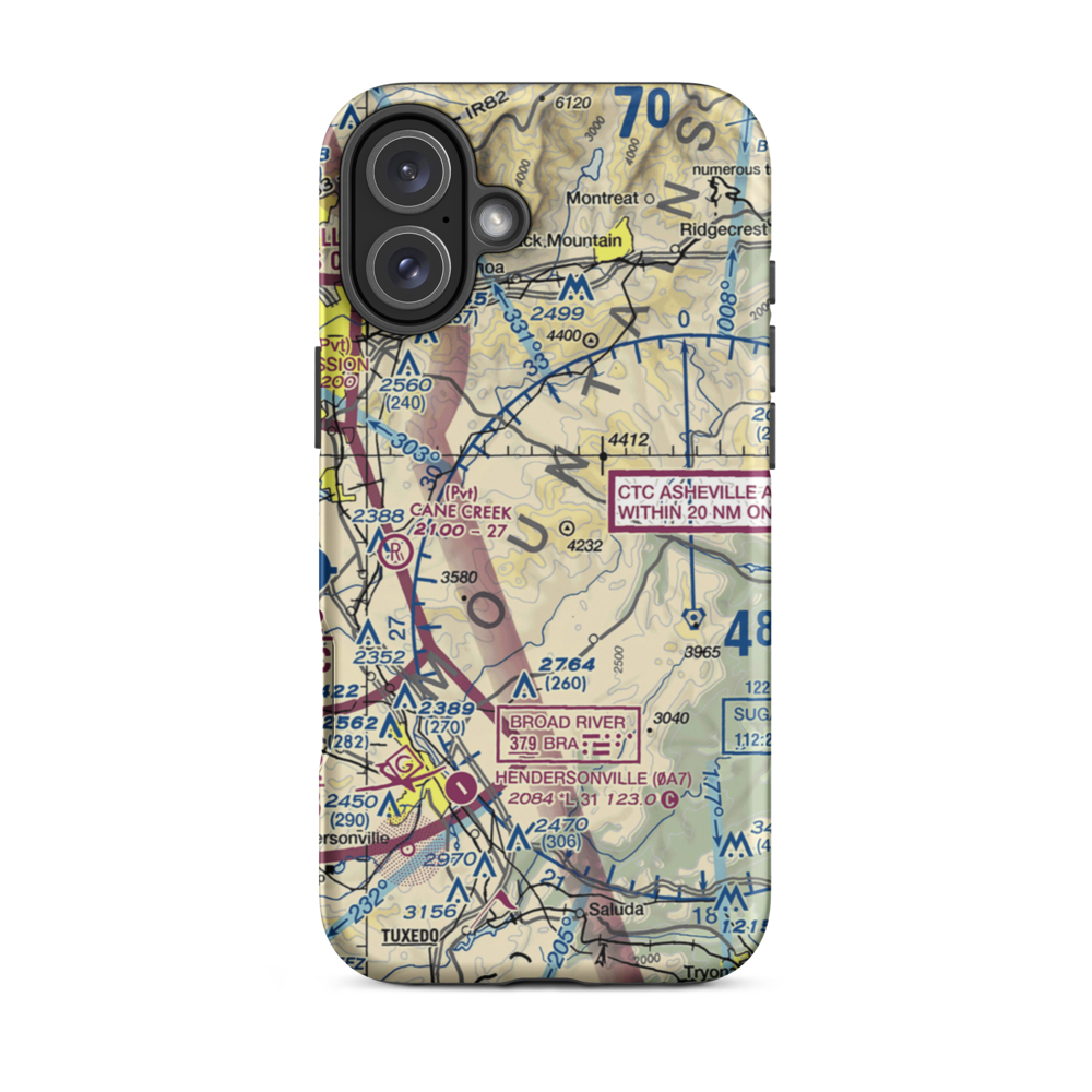 Bearwallow Farm Airport (0NC1) VFR Sectional  Tough iPhone Case iPhone 16 Plus model shown