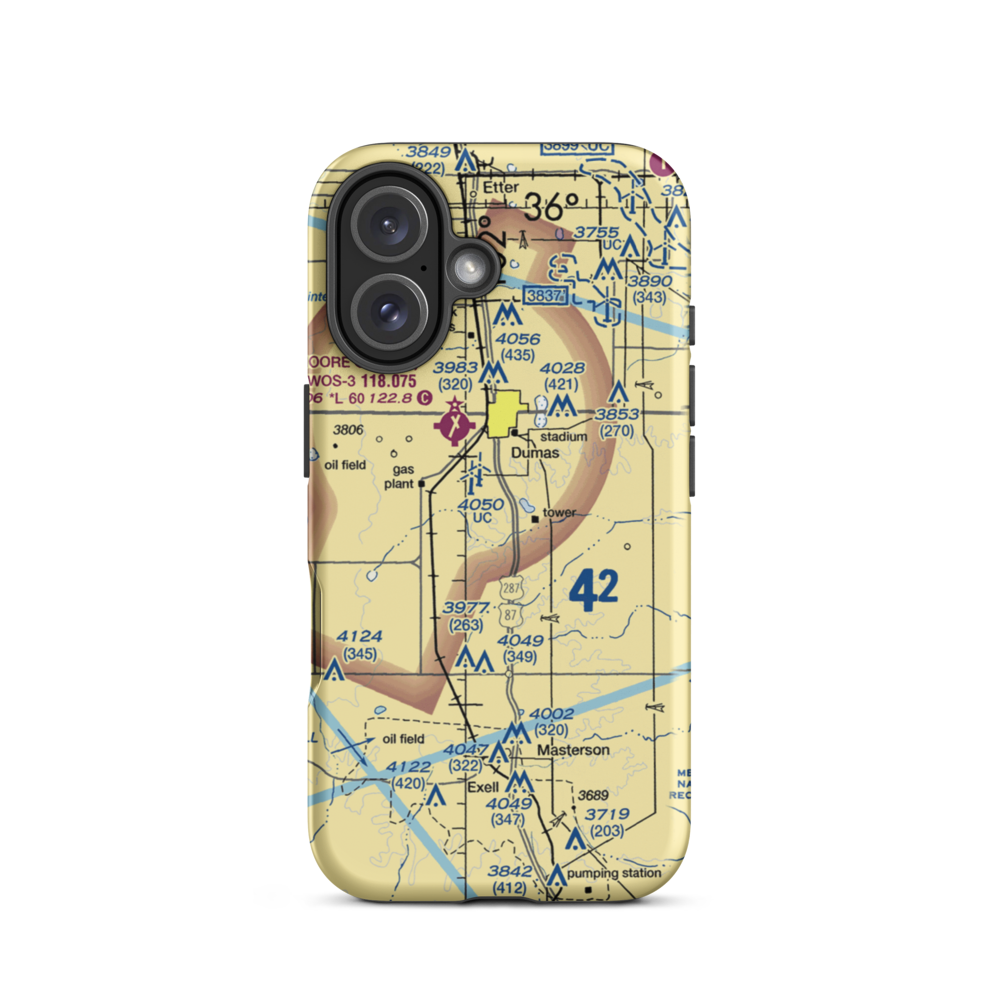 Beauchamp Airstrip (US-0160) VFR Sectional  Tough iPhone Case iPhone 16 model shown
