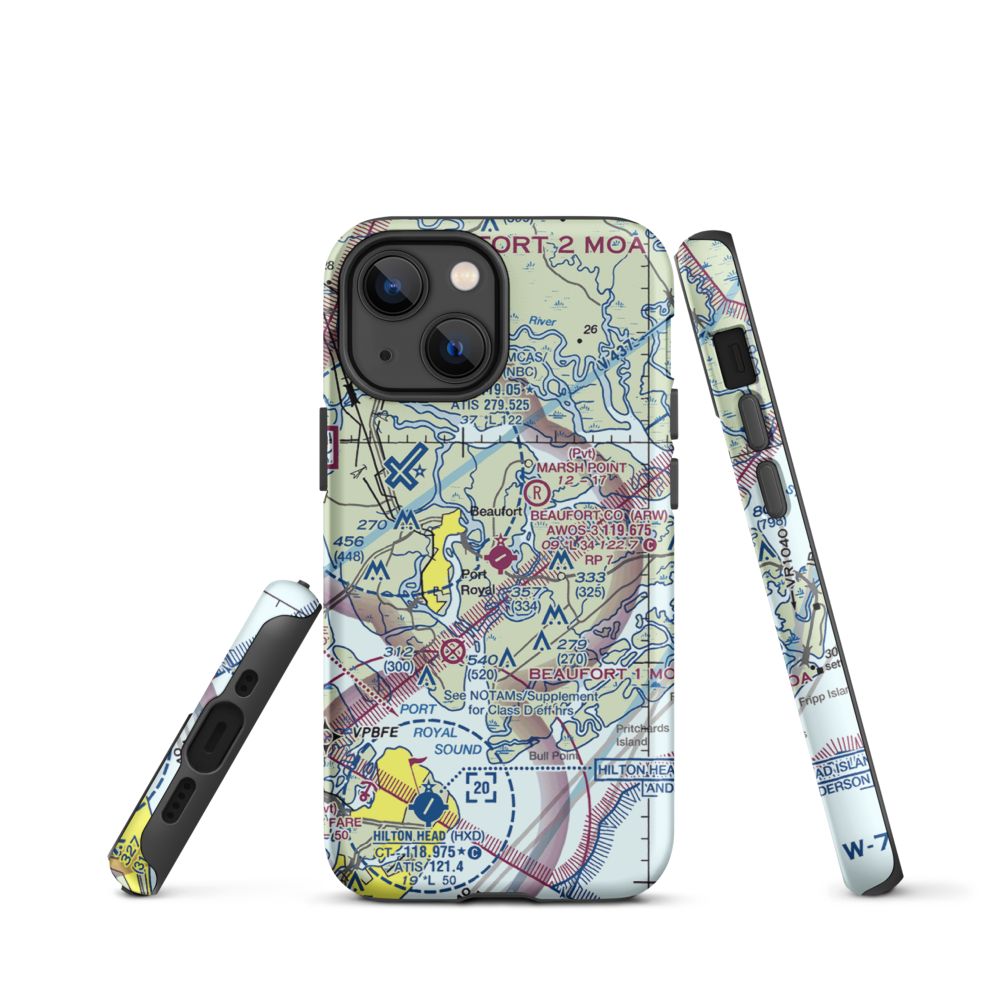 Beaufort County Airport (ARW) VFR Sectional  Tough iPhone Case iPhone 13 mini model shown