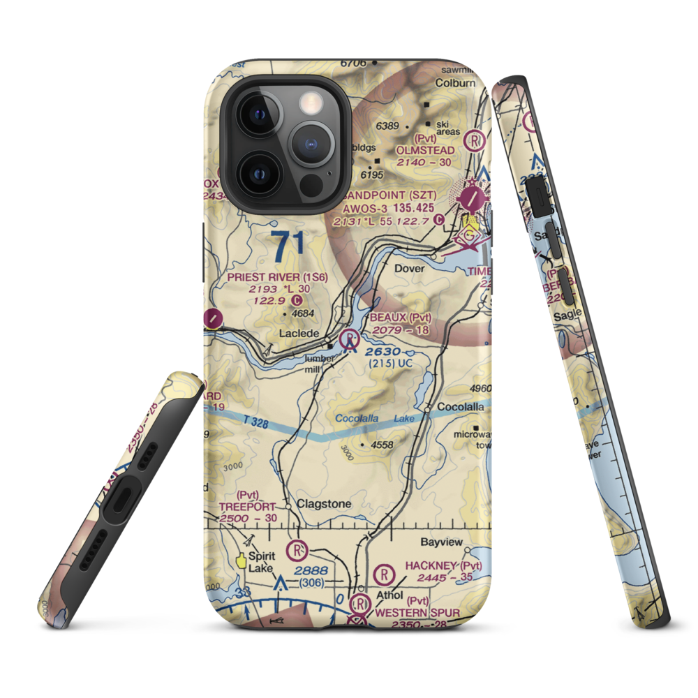 Beaux Ranch Field (1ID3) VFR Sectional  Tough iPhone Case iPhone 12 Pro Max model shown