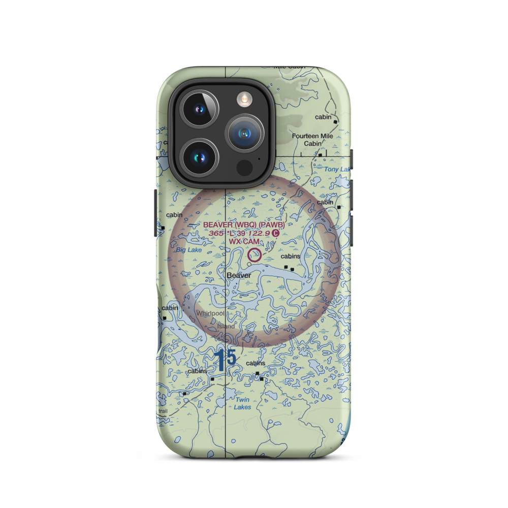 Beaver Airport (WBQ) VFR Sectional  Tough iPhone Case iPhone 16 Pro model shown