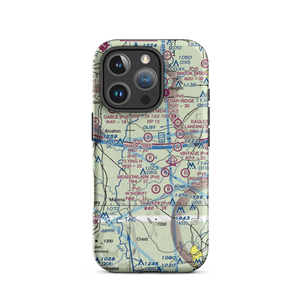 Beaver Creek Airport (88GA) VFR Sectional  Tough iPhone Case iPhone 16 Pro model shown