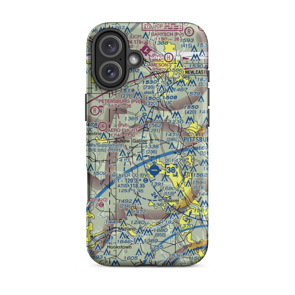 Beaver Creek Ultralightport (1PA5) VFR Sectional  Tough iPhone Case iPhone 16 Plus model shown