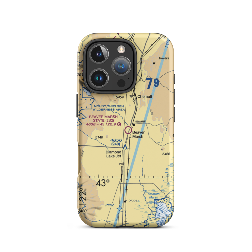 Beaver Marsh State Airport (2S2) VFR Sectional  Tough iPhone Case iPhone 16 Pro model shown