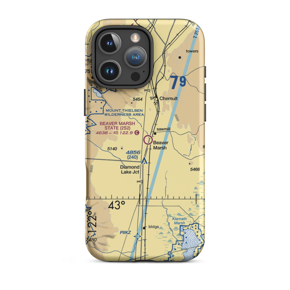 Beaver Marsh State Airport (2S2) VFR Sectional  Tough iPhone Case iPhone 16 Pro Max model shown