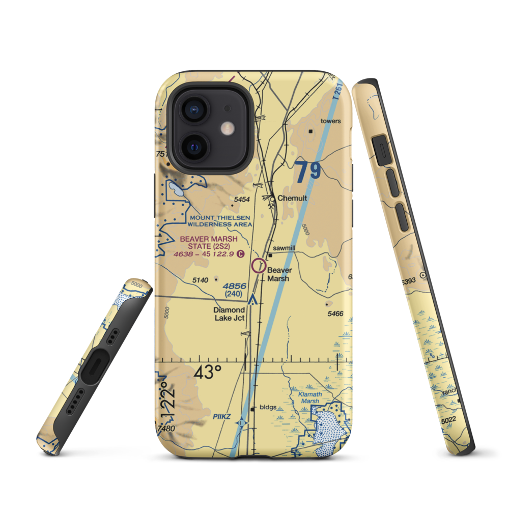 Beaver Marsh State Airport (2S2) VFR Sectional  Tough iPhone Case iPhone 12 model shown