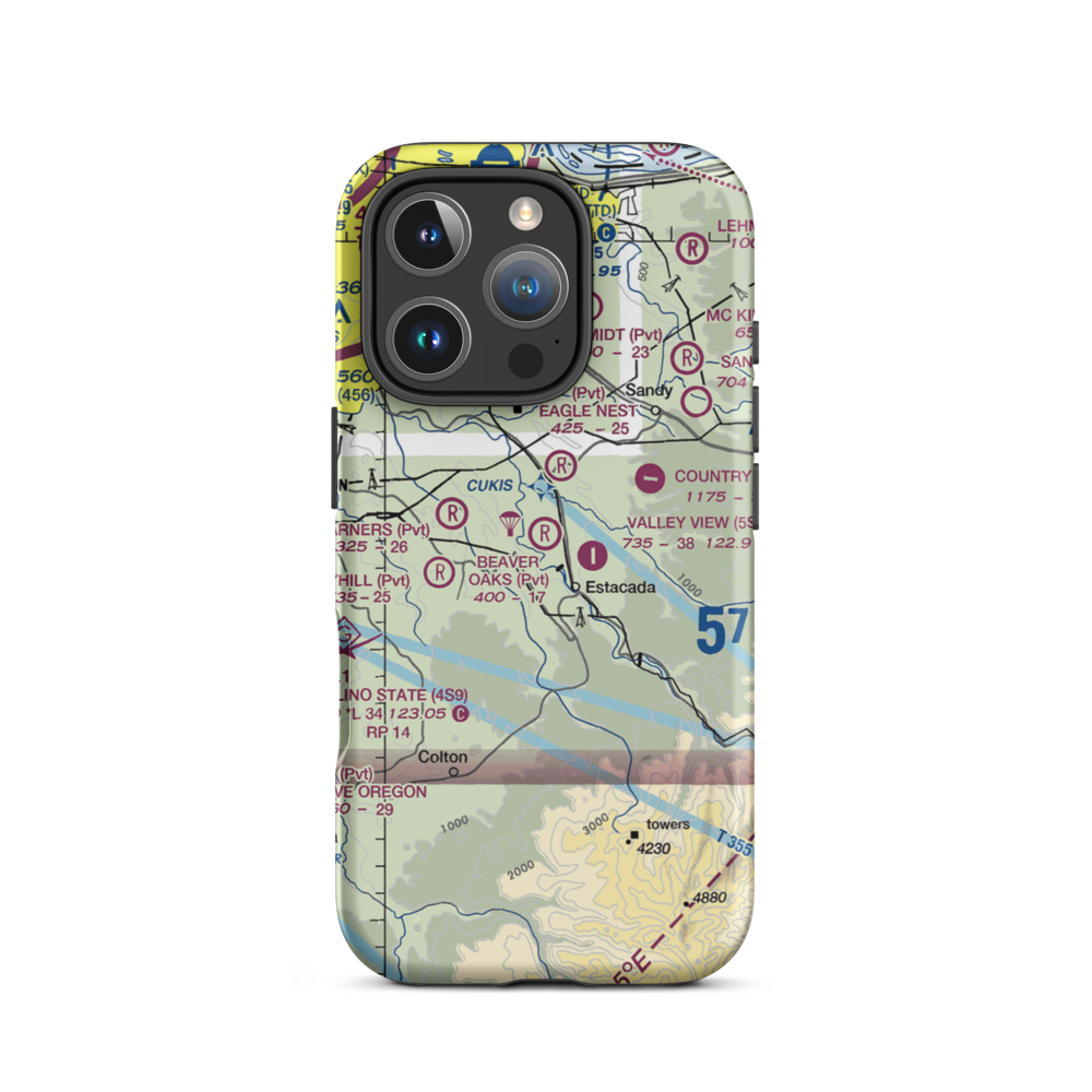 Beaver Oaks Airport (OR66) VFR Sectional  Tough iPhone Case iPhone 16 Pro model shown