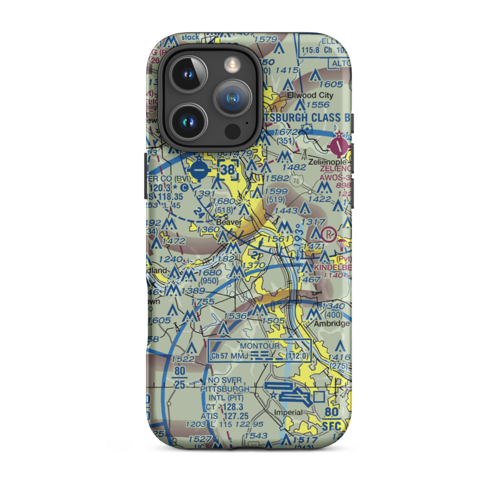 Beaver Seaplane Base (75PN) VFR Sectional  Tough iPhone Case iPhone 16 Pro Max model shown