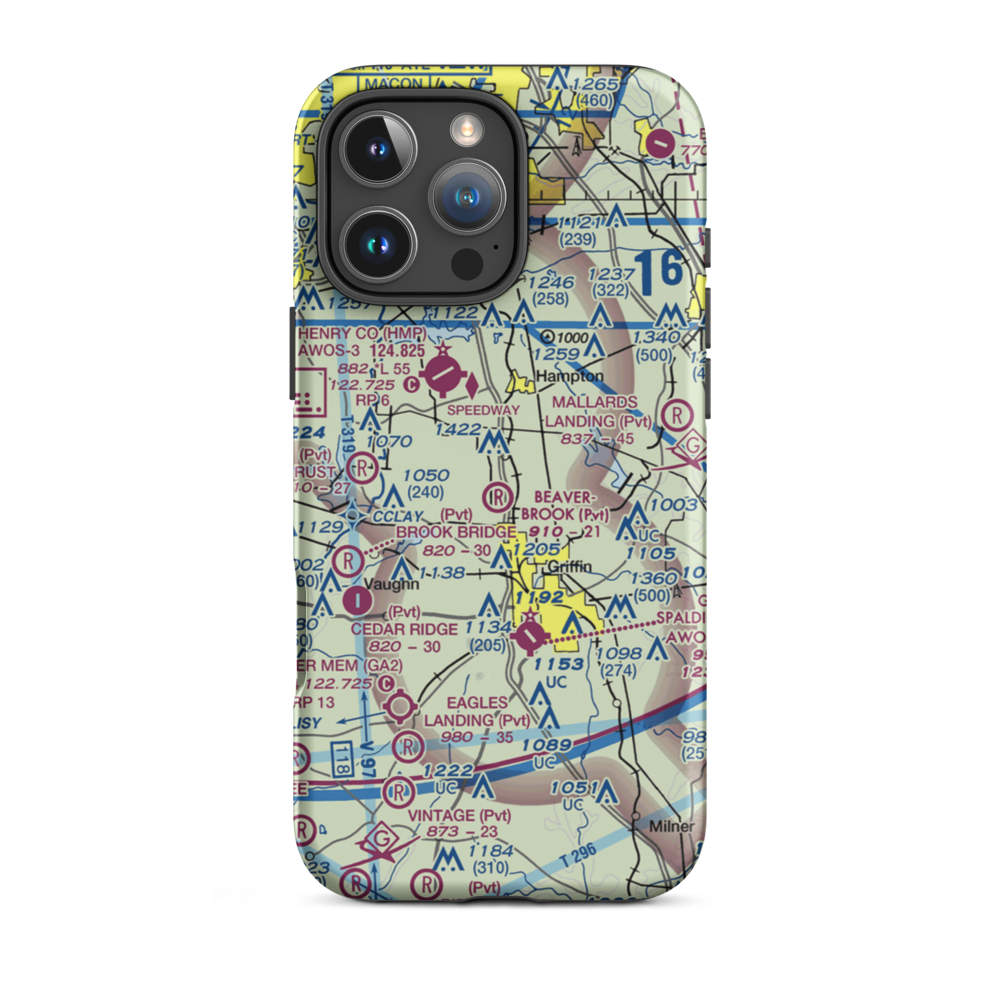 Beaverbrook Aerodrome (10GA) VFR Sectional  Tough iPhone Case iPhone 16 Pro Max model shown