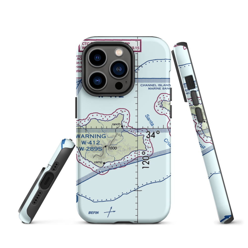 Bechers Bay Airstrip (US-0229) VFR Sectional  Tough iPhone Case iPhone 14 Pro model shown