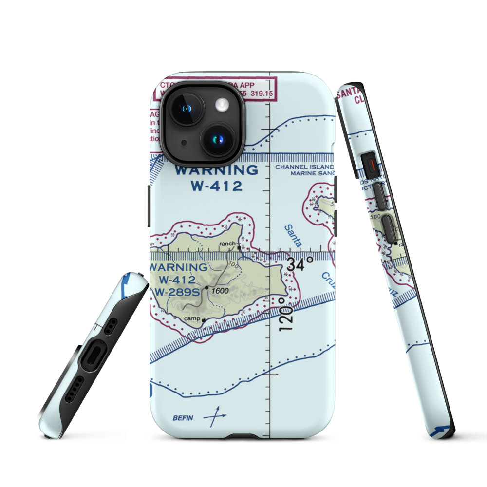 Bechers Bay Airstrip (US-0229) VFR Sectional  Tough iPhone Case iPhone 15 model shown