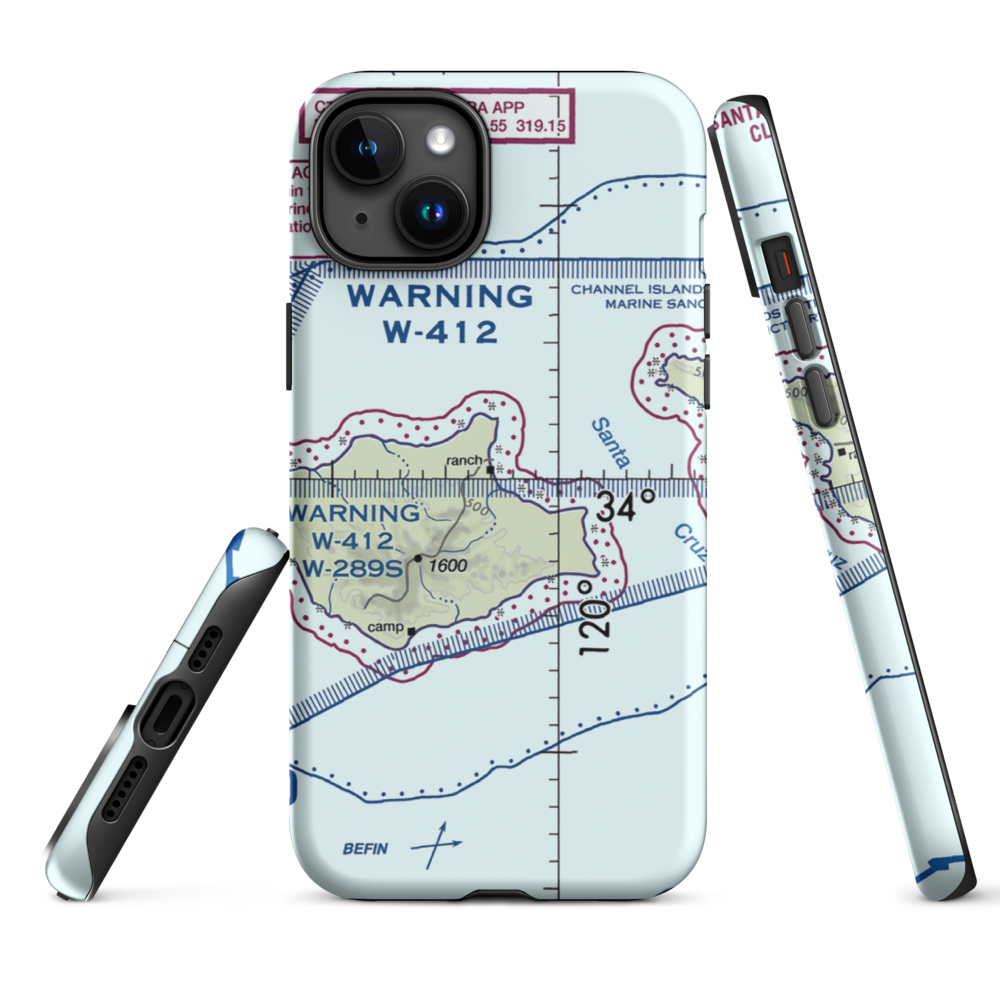 Bechers Bay Airstrip (US-0229) VFR Sectional  Tough iPhone Case iPhone 15 Plus model shown