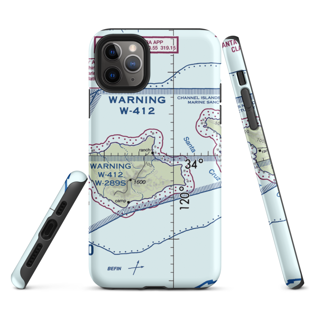 Bechers Bay Airstrip (US-0229) VFR Sectional  Tough iPhone Case iPhone 11 Pro Max model shown