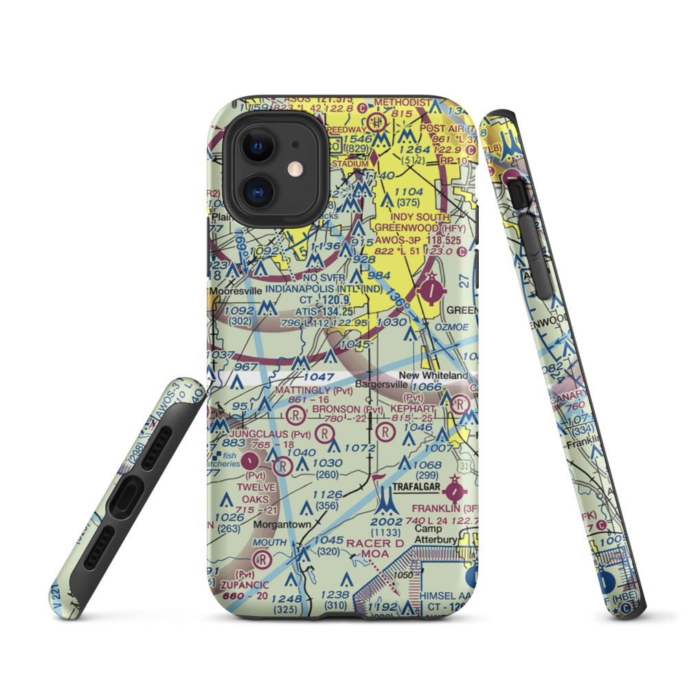 Beck Airport (IN64) VFR Sectional  Tough iPhone Case iPhone 11 model shown