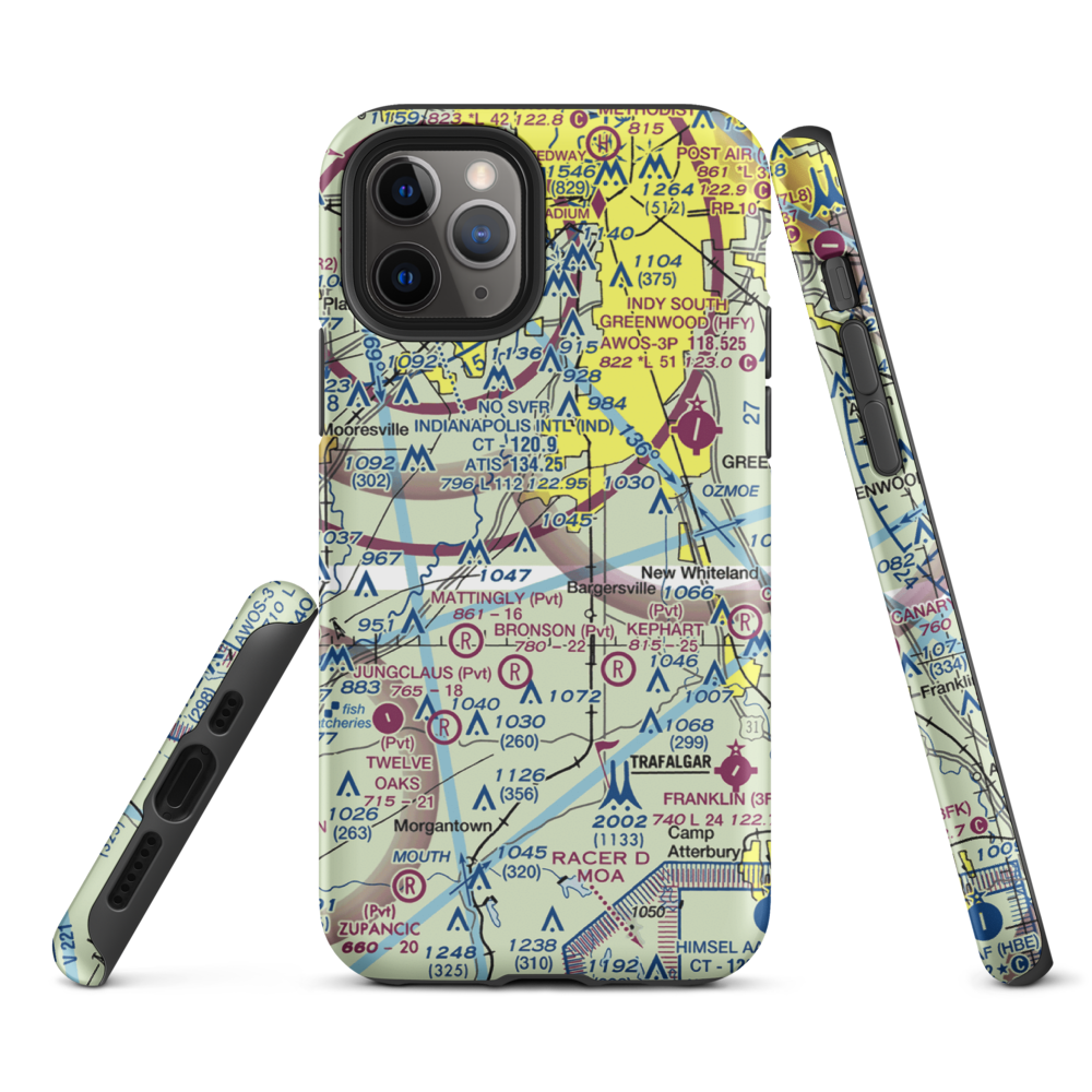 Beck Airport (IN64) VFR Sectional  Tough iPhone Case iPhone 11 Pro model shown