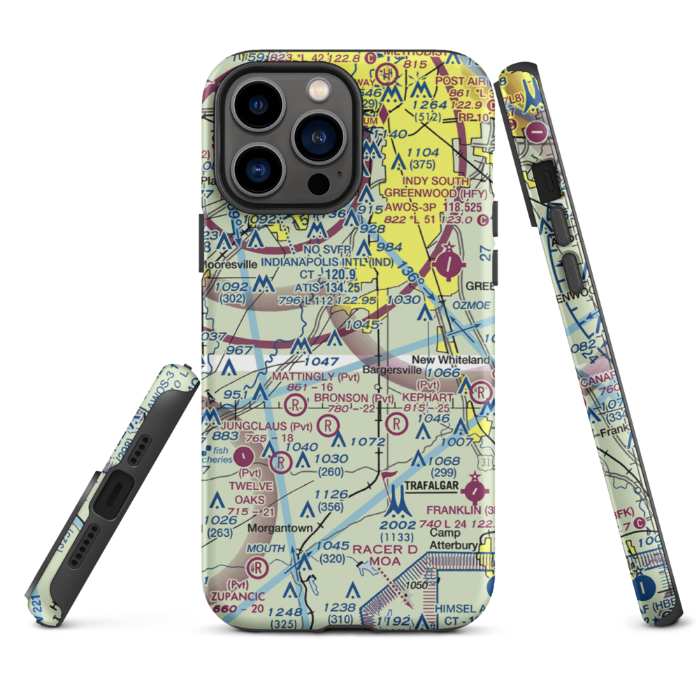 Beck Airport (IN64) VFR Sectional  Tough iPhone Case iPhone 13 Pro Max model shown