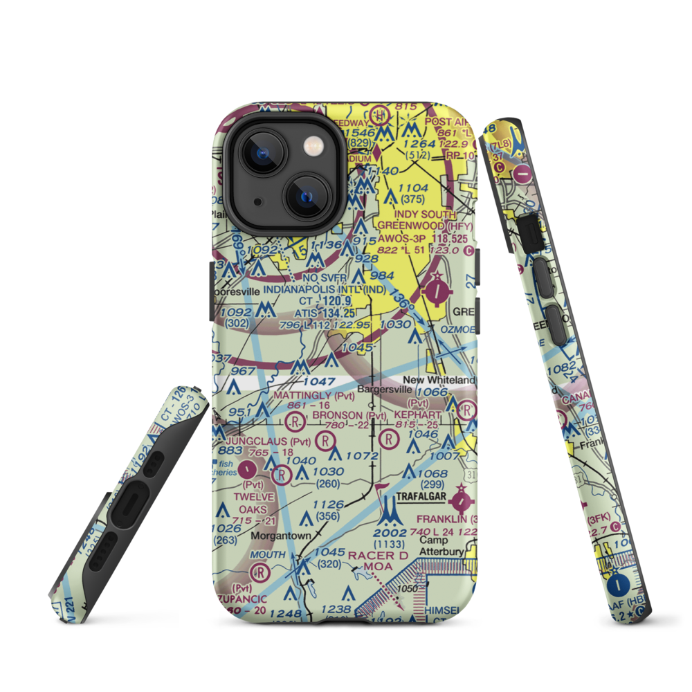 Beck Airport (IN64) VFR Sectional  Tough iPhone Case iPhone 14 model shown