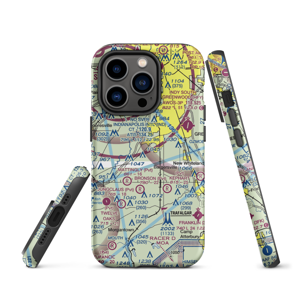 Beck Airport (IN64) VFR Sectional  Tough iPhone Case iPhone 14 Pro model shown