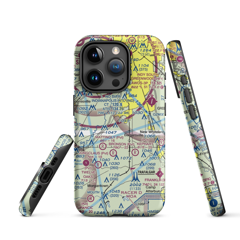 Beck Airport (IN64) VFR Sectional  Tough iPhone Case iPhone 15 Pro model shown