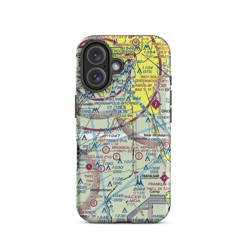 Beck Airport (IN64) VFR Sectional  Tough iPhone Case iPhone 16 model shown