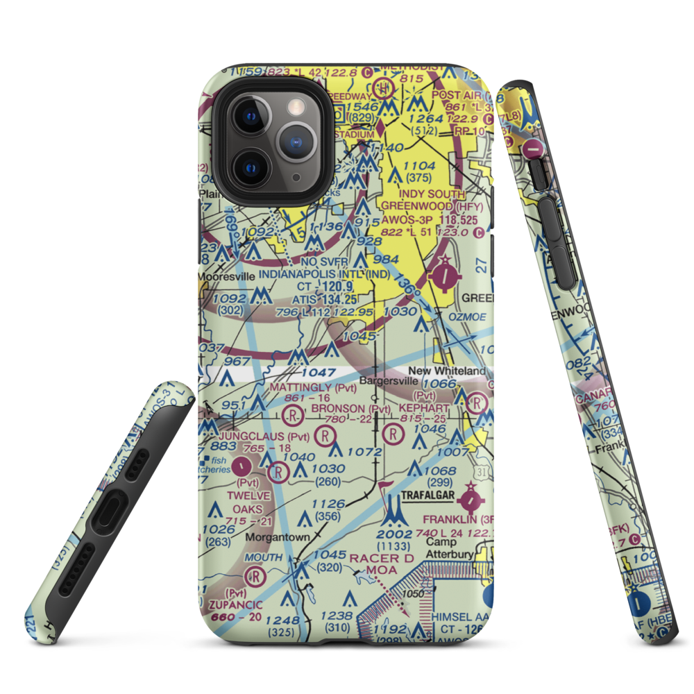 Beck Airport (IN64) VFR Sectional  Tough iPhone Case iPhone 11 Pro Max model shown