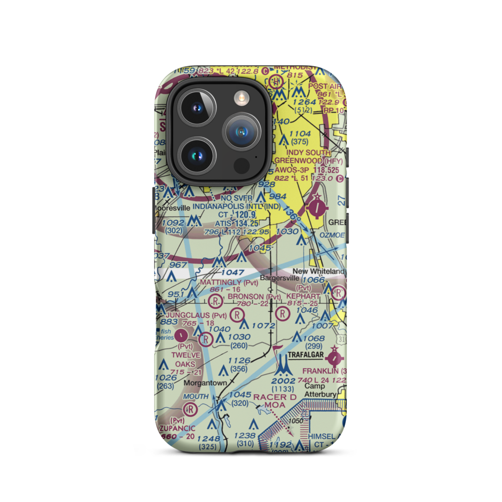 Beck Airport (IN64) VFR Sectional  Tough iPhone Case iPhone 16 Pro model shown