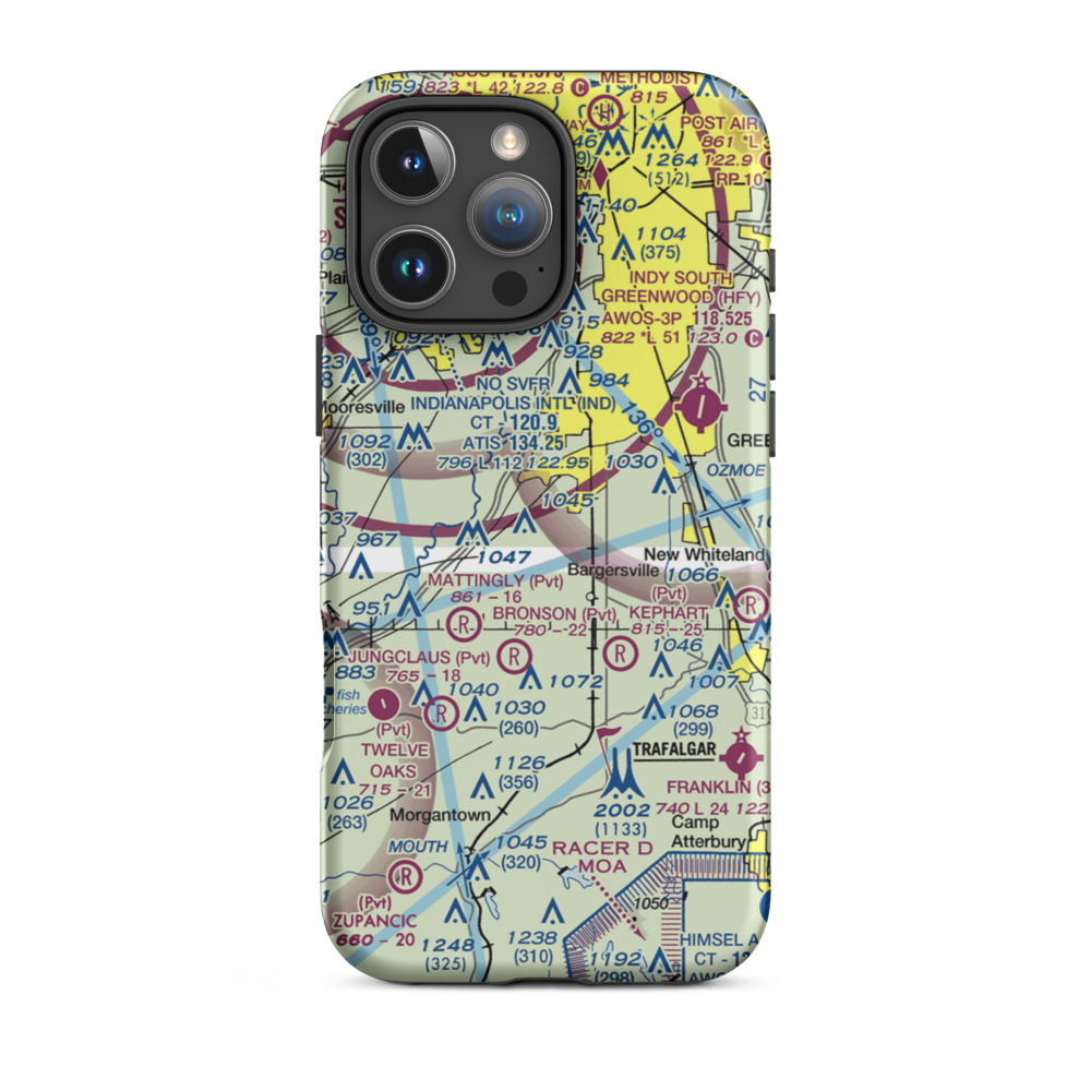 Beck Airport (IN64) VFR Sectional  Tough iPhone Case iPhone 16 Pro Max model shown