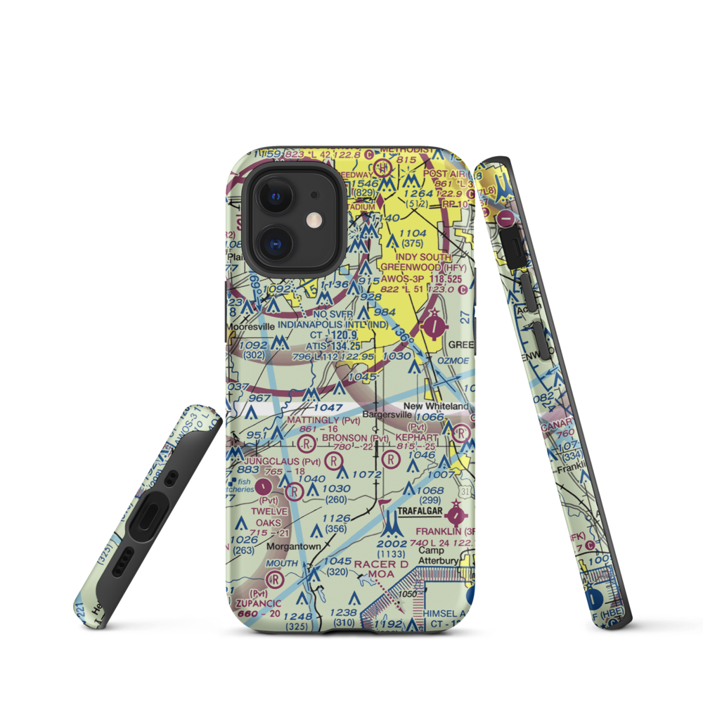 Beck Airport (IN64) VFR Sectional  Tough iPhone Case iPhone 12 mini model shown